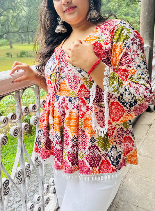 Aarvi Bell Sleeves Peplum