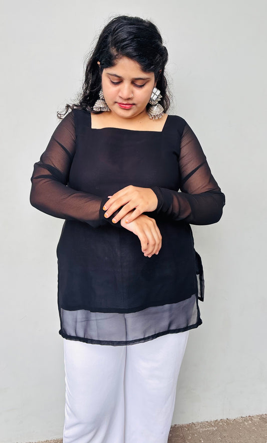 Ruhani Black Kurti